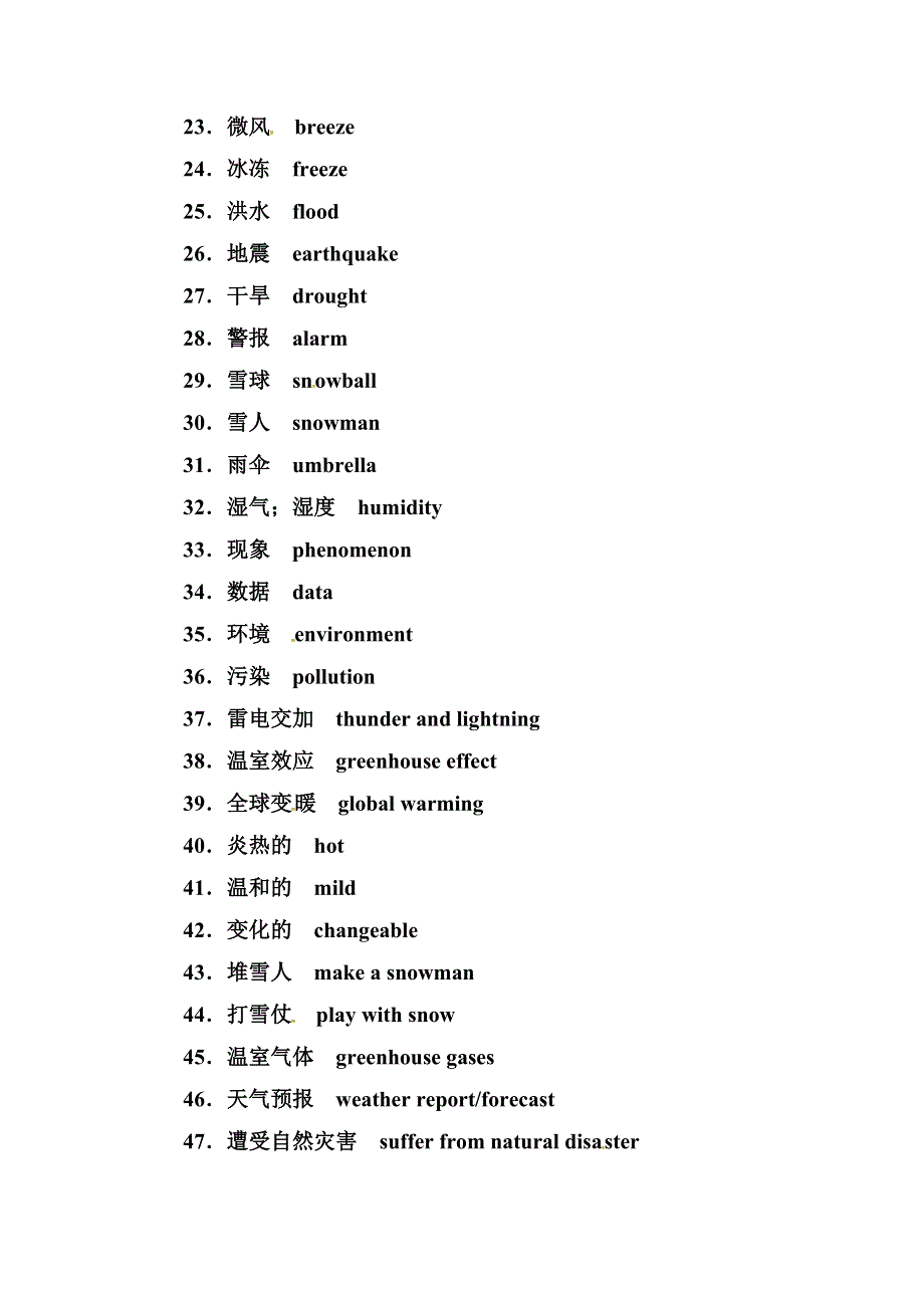 2019届高考英语总复习第一部分话题探究：话题14　天气.doc_第2页