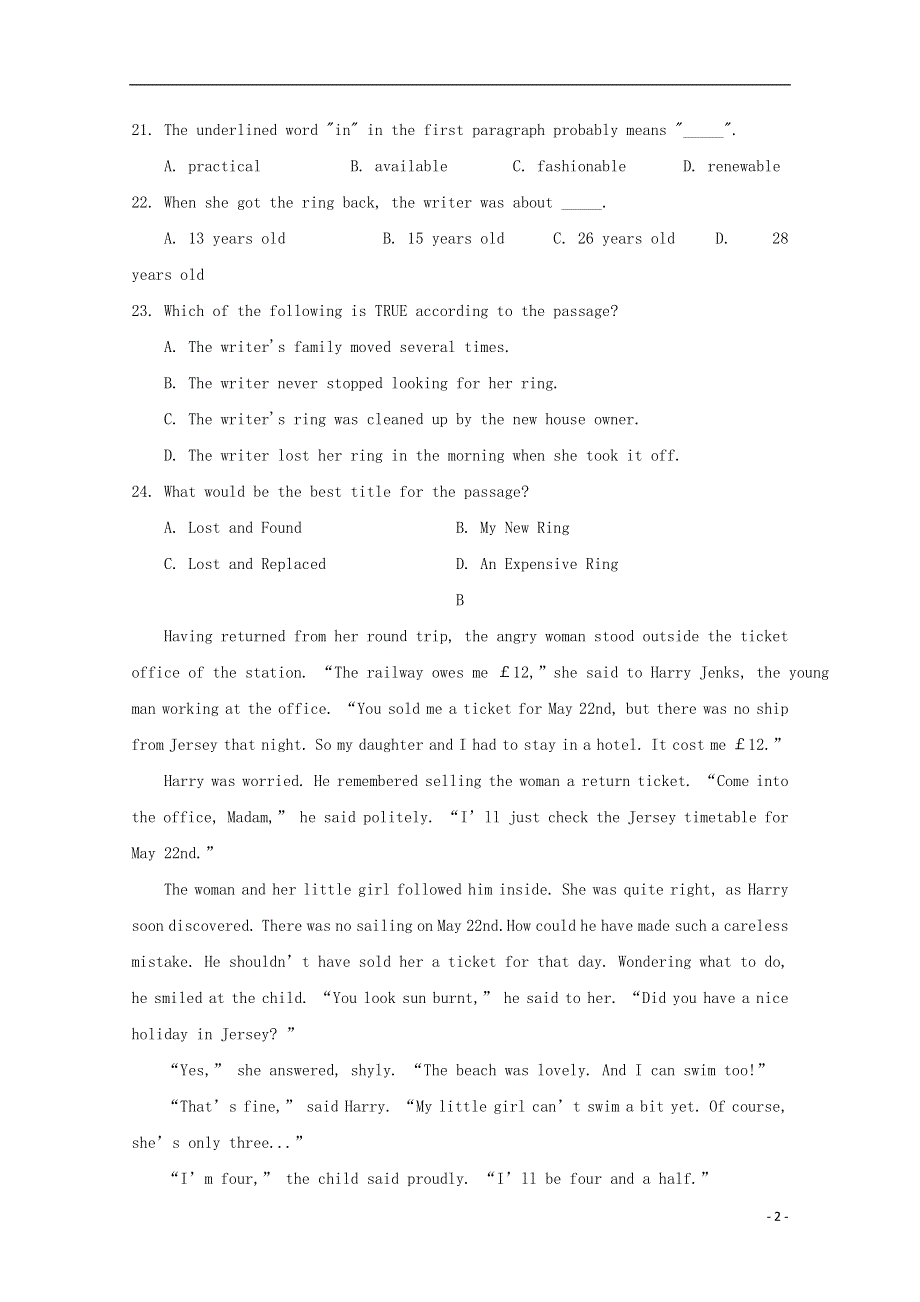 内蒙古包头市第四中学2022学年高二英语12月月考模拟练习试题.docx_第2页