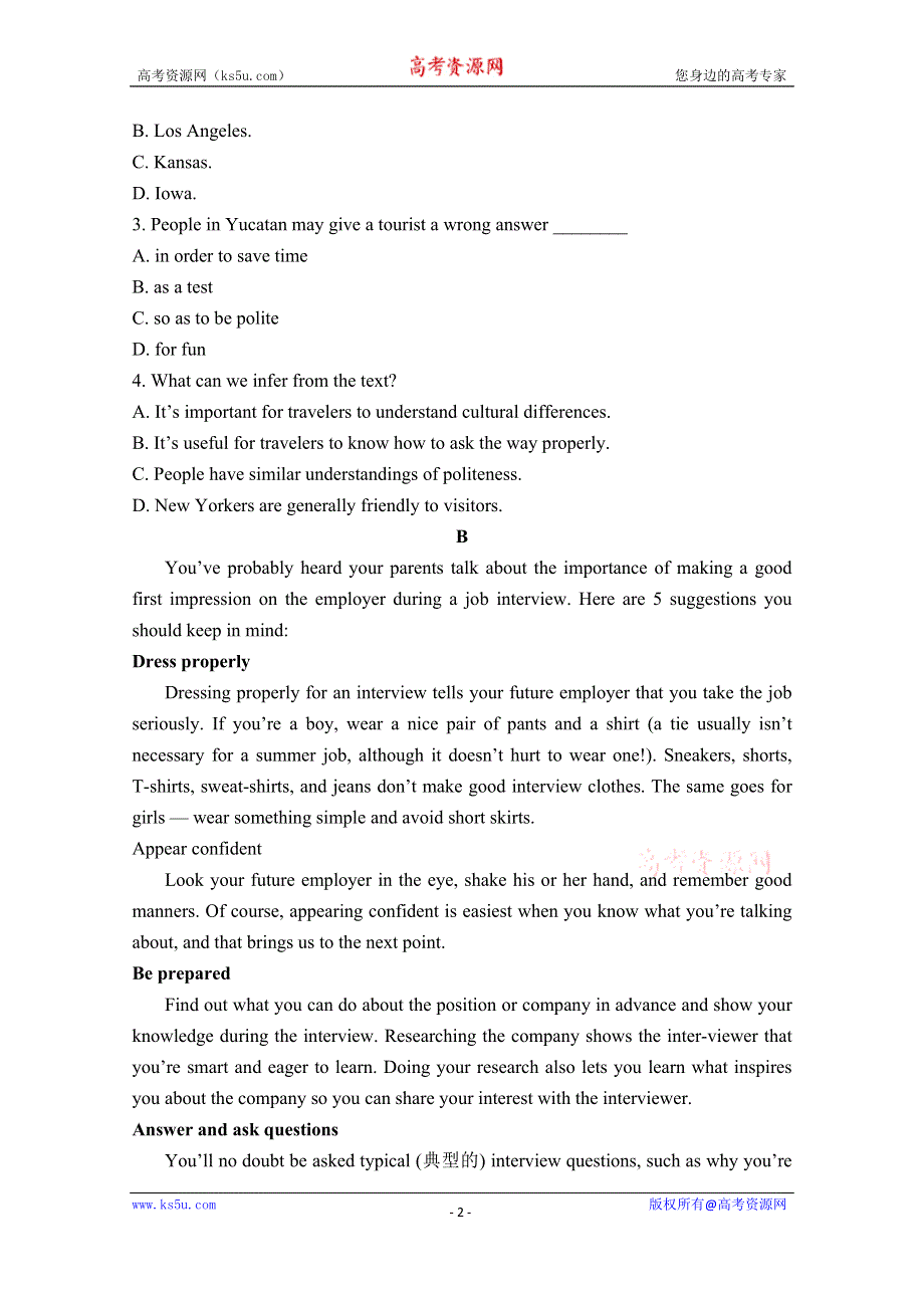 内蒙古呼和浩特市开来中学2020-2021学年高二上学期期中考试英语试卷 WORD版含答案.doc_第2页