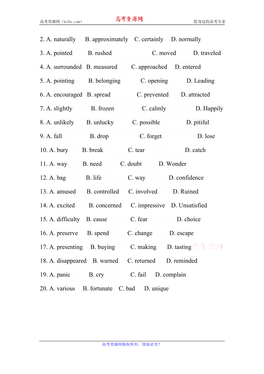 内蒙古开鲁县蒙古族中学2018-2019学年高一第10周周测英语试题 WORD版缺答案.doc_第3页