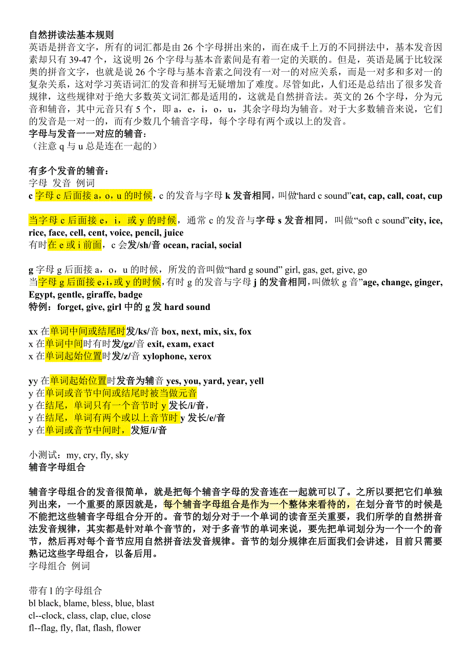 六年级下册英语素材最全自然拼读规律 全国通用.doc_第1页