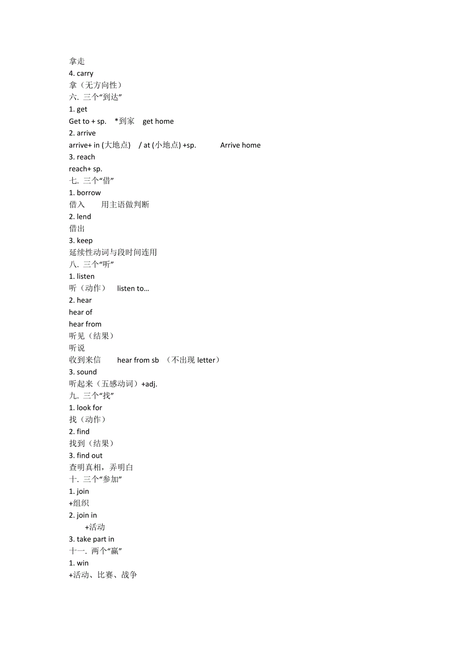 六年级下册英语素材易 混 淆 动 词 辨 析 全国版.doc_第2页