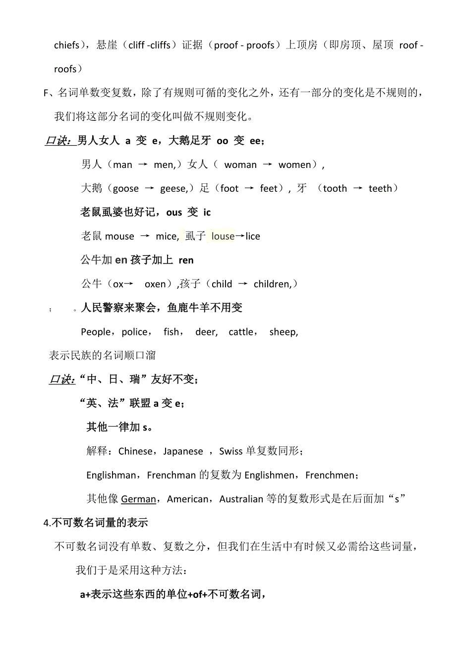 六年级下册英语素材语法名词单复数变化规则记忆顺口溜 全国通用.doc_第3页