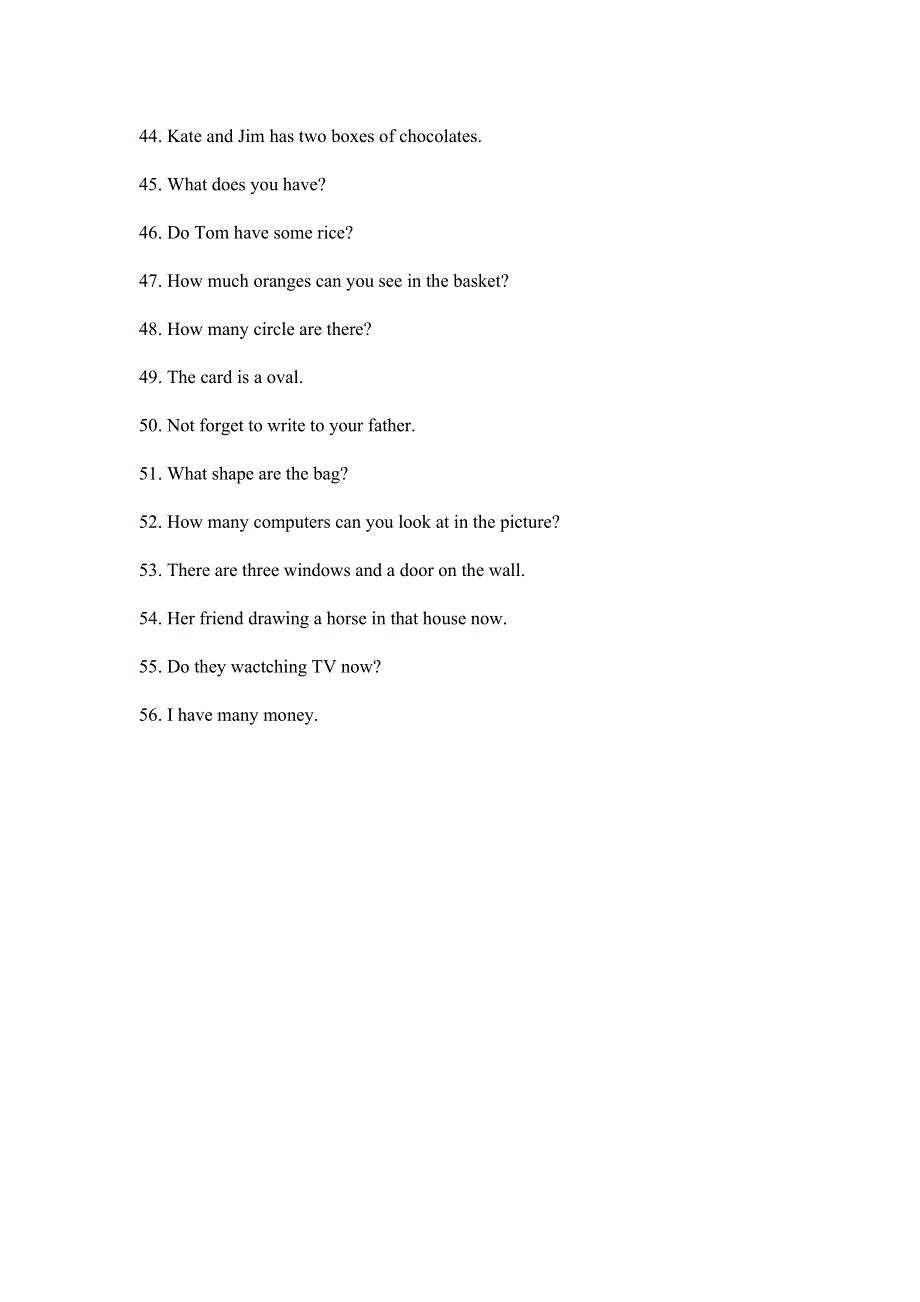 六年级下册英语试题改错题3专项练习题人教无答案.doc_第3页