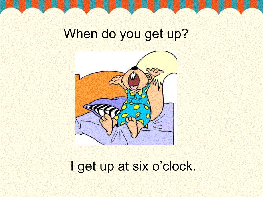 四年级下册英语素材课件-Lesson 4 I get up at half past six--句型操练｜接力版 (共9张PPT).ppt_第2页