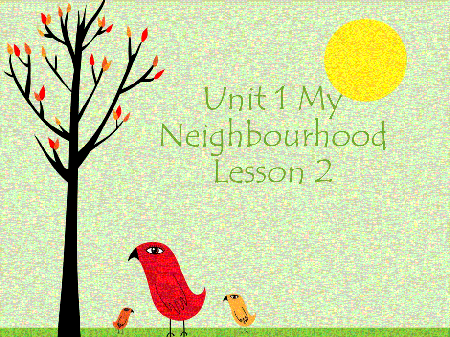 四年级下册英语课件-Unit 1 My Neighbourhood Lesson 2 人教（新起点）（2018秋） (共19张PPT).ppt_第1页