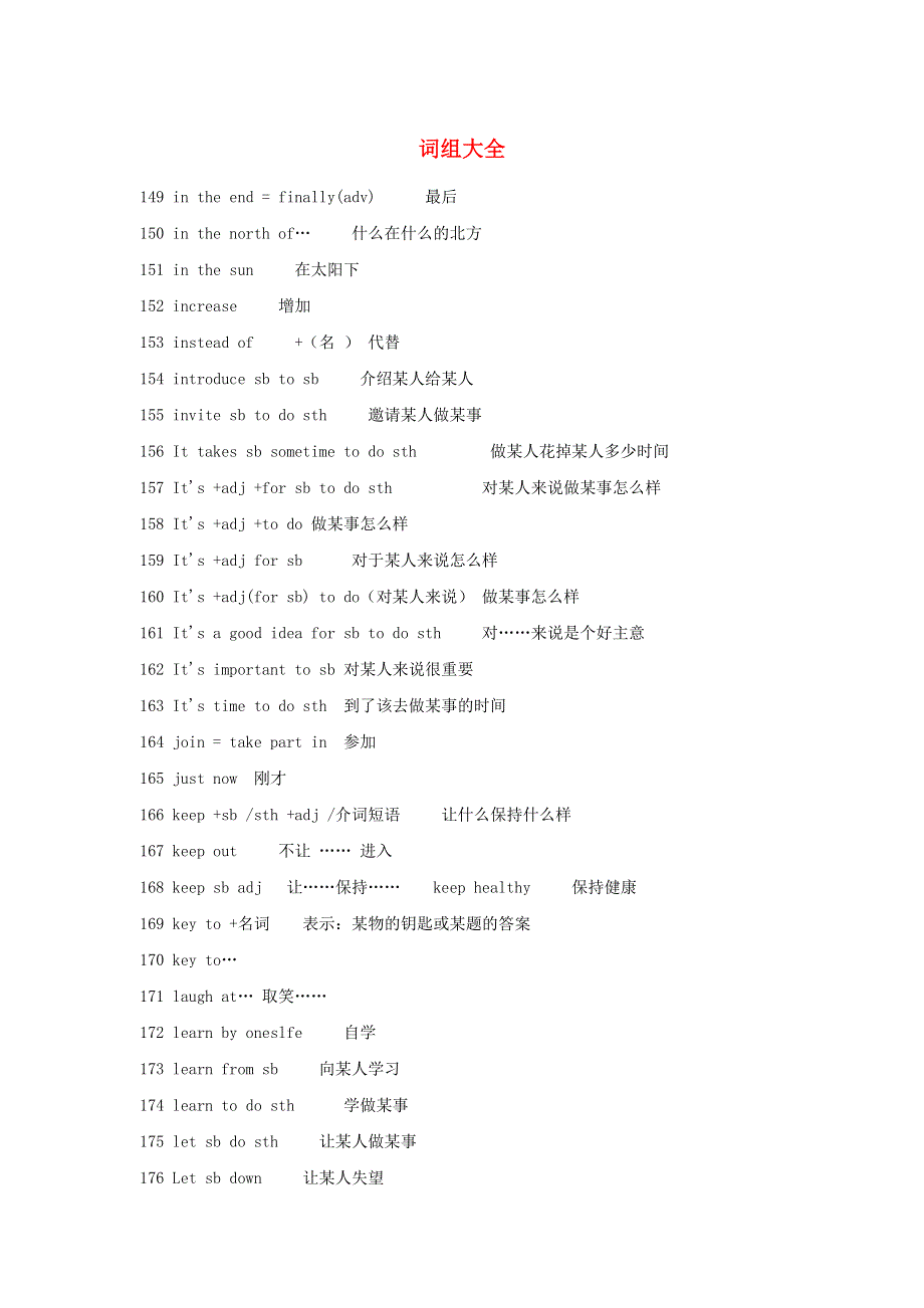 2019年中考英语复习第三组词组大全.doc_第1页