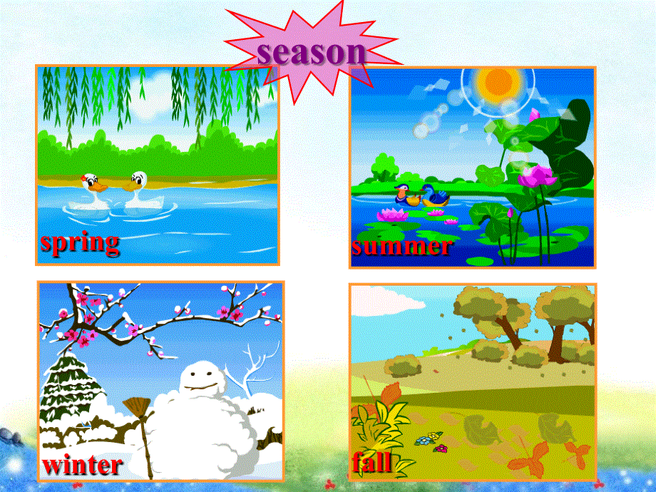 四年级下册英语课件-Unit 2 Seasons Lesson 8 Sun and Rain ｜冀教版（一起）(共20张PPT).ppt_第2页