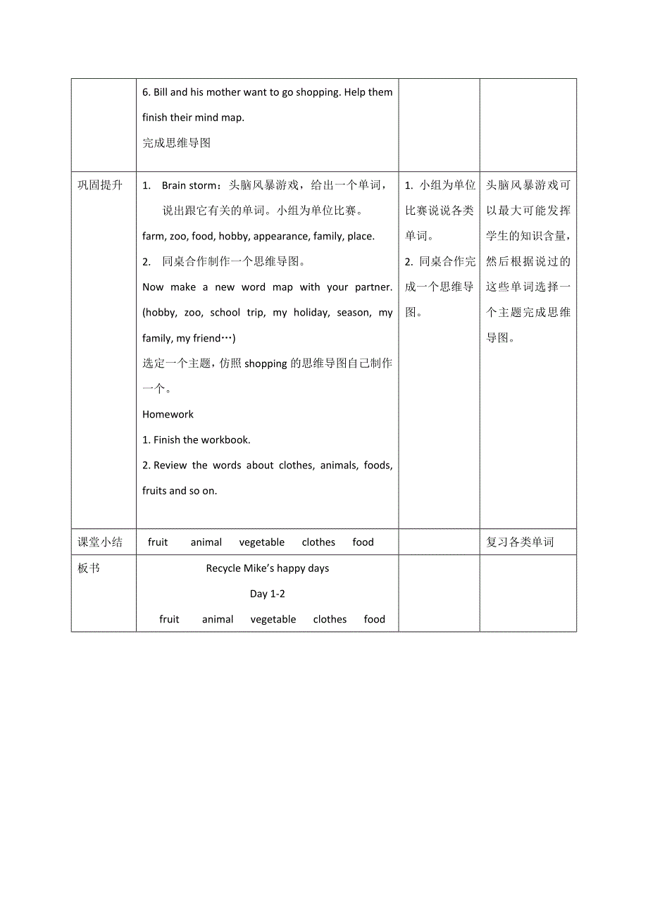 六年级下册英语教案Recycle Mike’s happy days12_人教（PEP）（）.doc_第3页