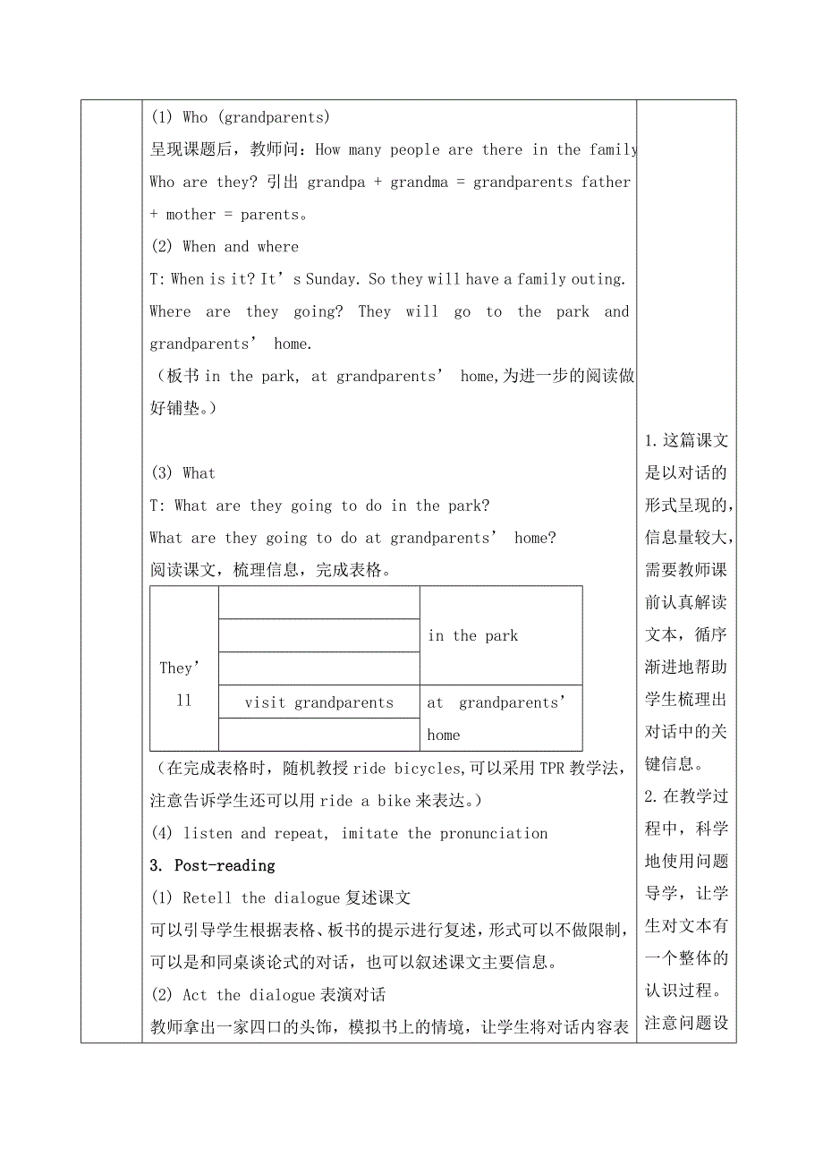 六年级下册英语教案Unit 1A family outing 第一课时_湘少版.doc_第3页