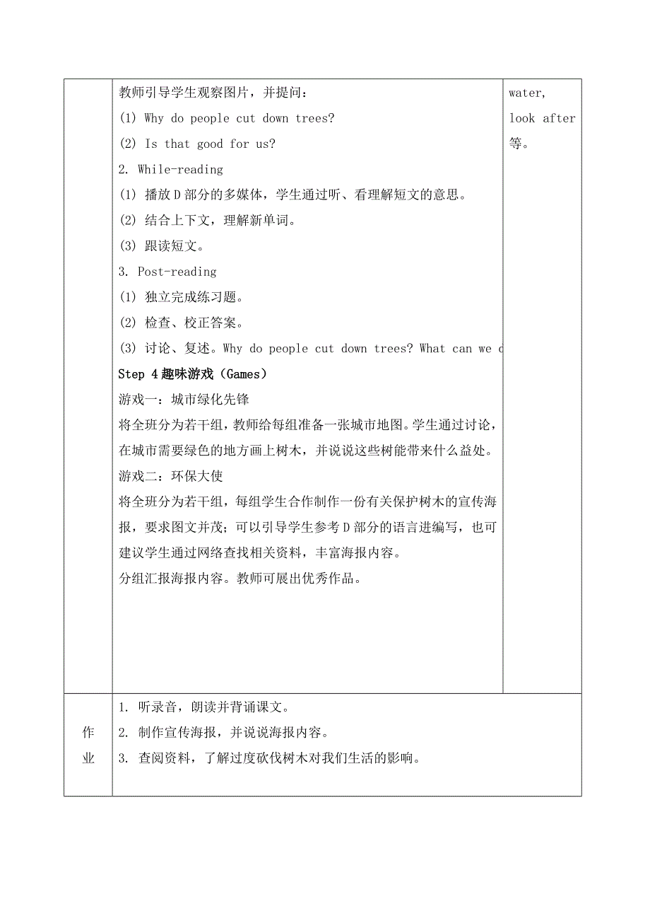 六年级下册英语教案Unit 4 Planting trees is good for us 第二、三课时_湘少版.doc_第2页