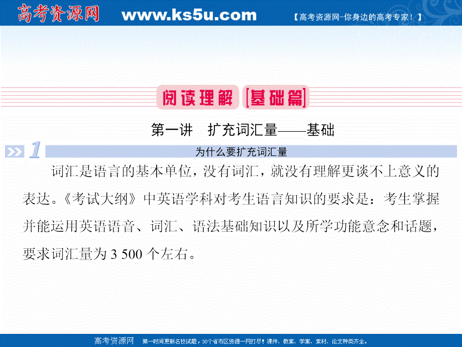 2020届新高考艺考英语二轮课件：第二板块 第1讲 扩充词汇量——基础 .ppt_第2页