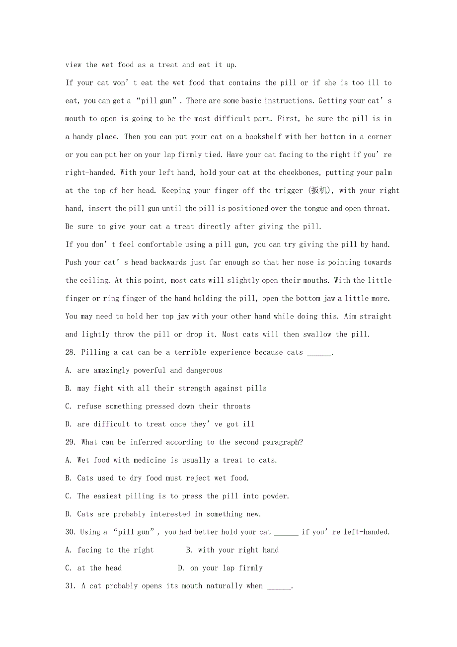 四川始江堰市2016高考英语二轮复习阅读理解练习6.doc_第3页