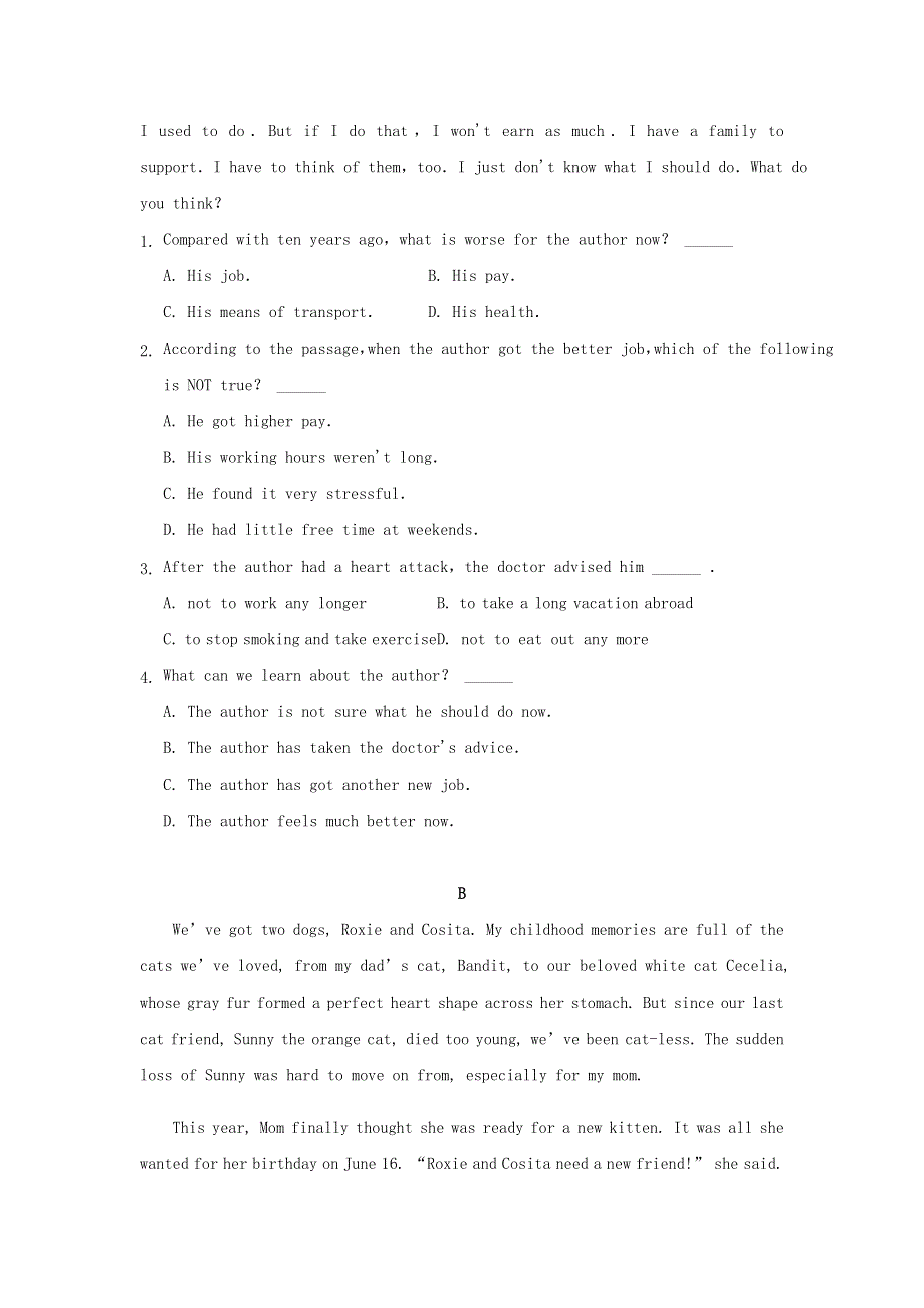 内蒙古乌兰察布市2017_2018学年高一英语上学期期中试题.doc_第2页