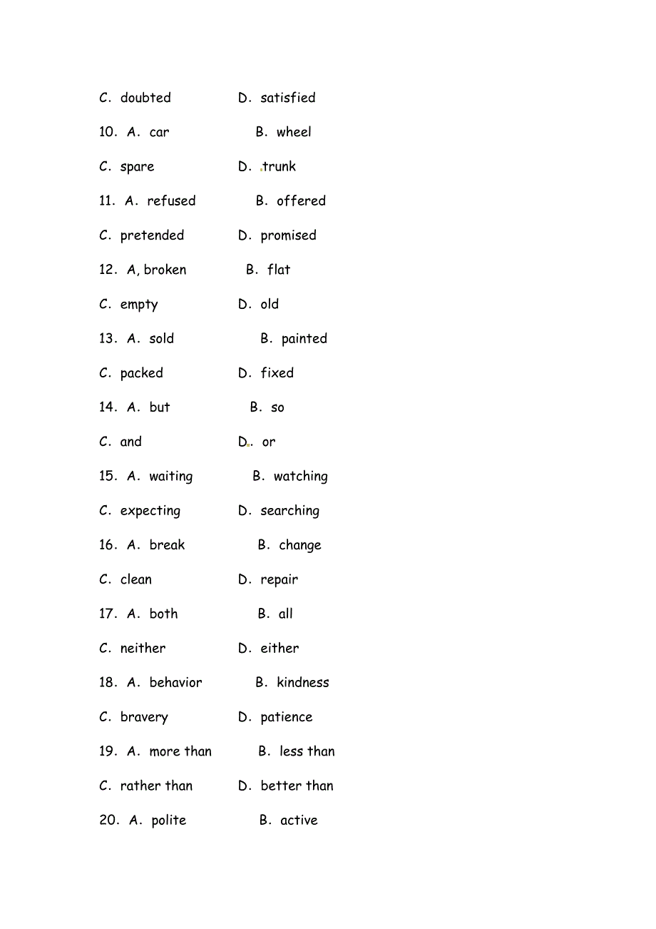 四川省2012届高三英语二轮复习专题训练：完形填空（7）.doc_第3页