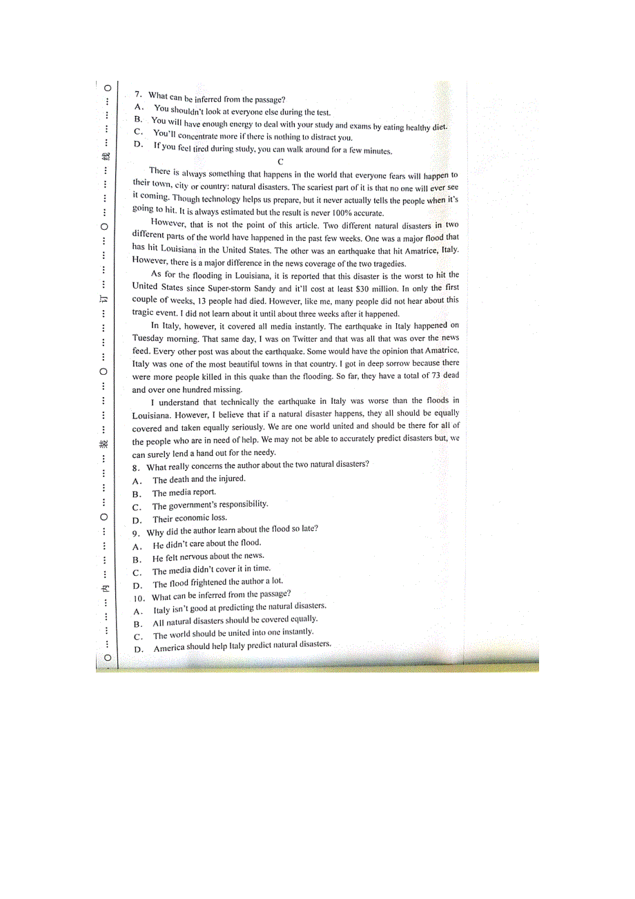 内蒙古包头市回民中学2018_2019学年高一英语上学期期中试题扫描版.doc_第3页