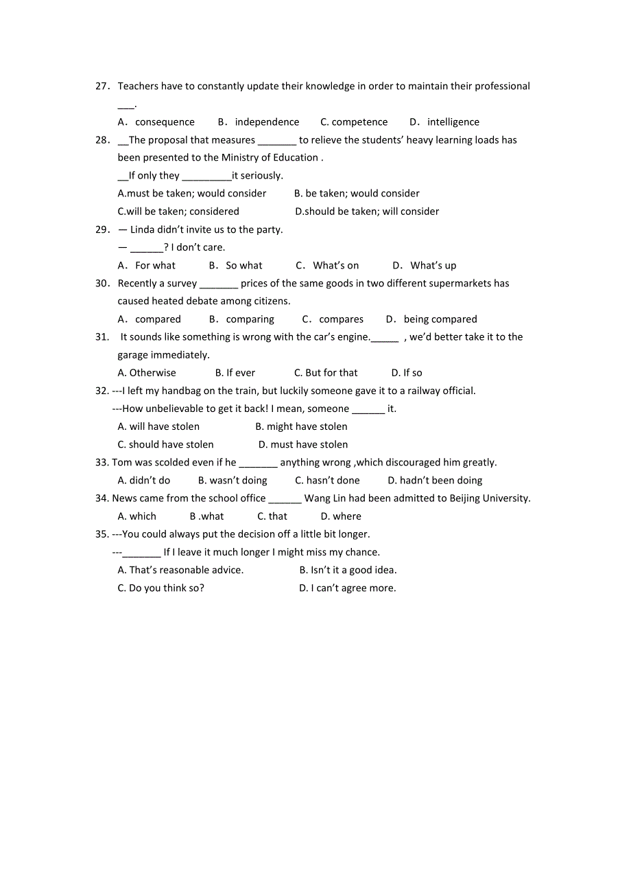 四川省乐山一中2013-2014学年高二下学期期中考试英语试题 WORD版含答案 (2).doc_第3页