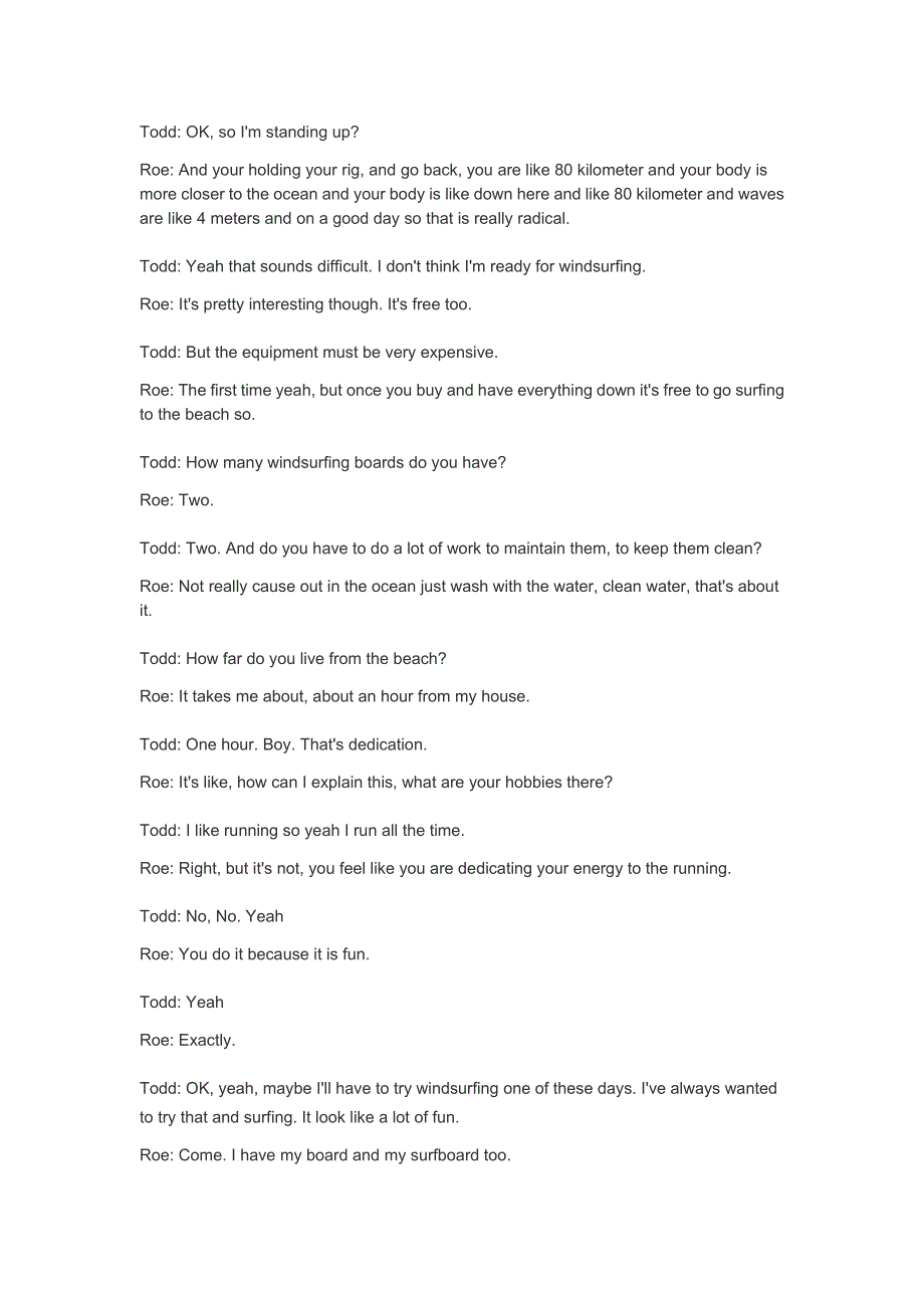 原版英语口语情景对话第0141集：介绍爱好帆板.doc_第2页