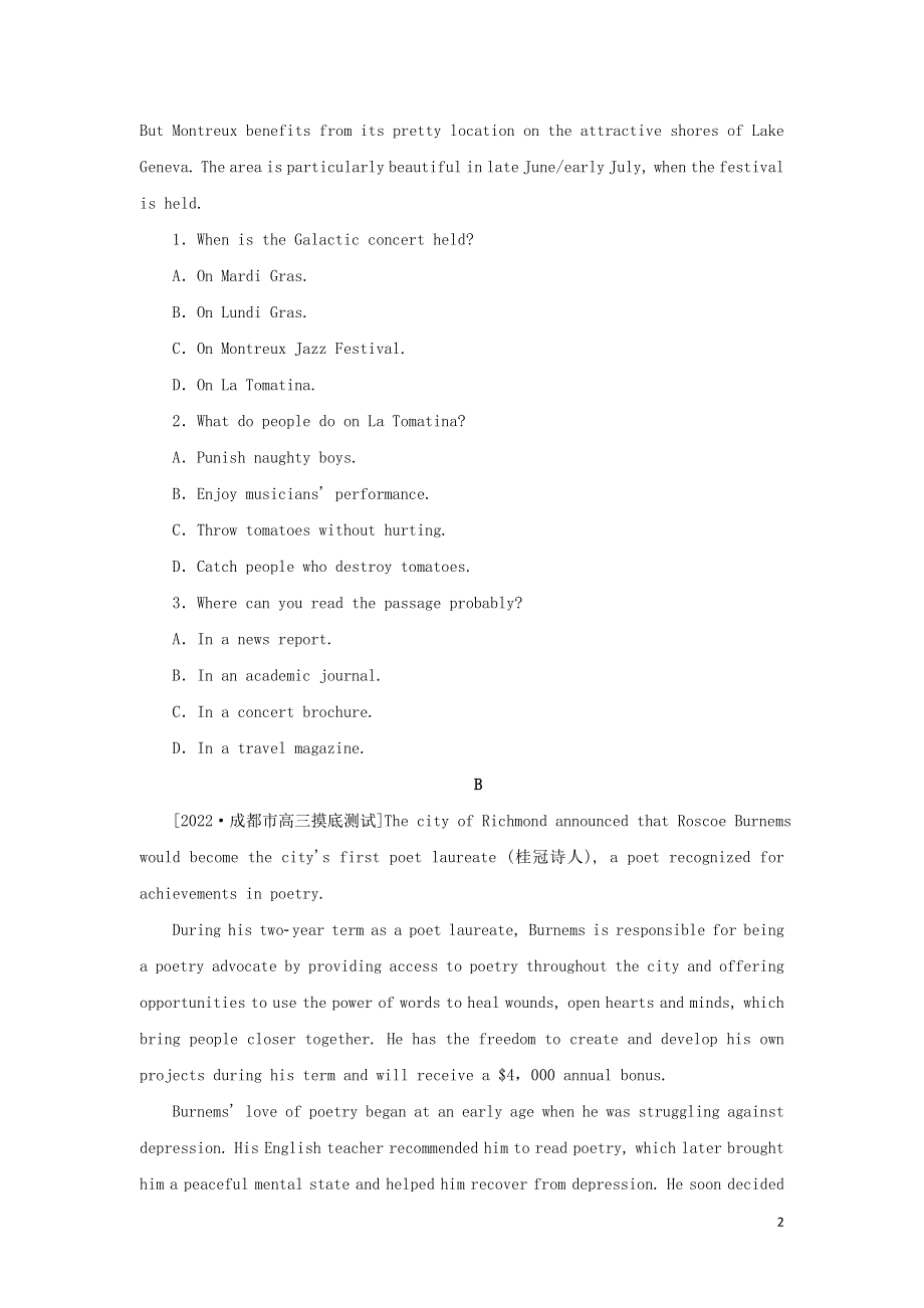 2023年高考英语 全程考评特训卷 课下天天练（八）（含解析）.doc_第2页