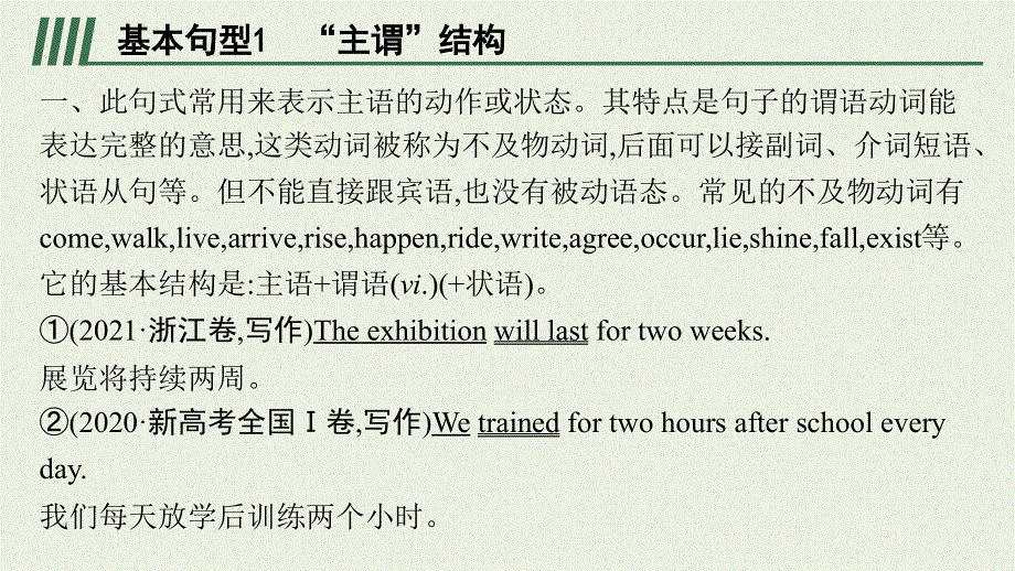 2023年高考英语一轮复习 写作专项提升 Step 1 第一讲 写对8种基本句型课件 新人教版.pptx_第2页