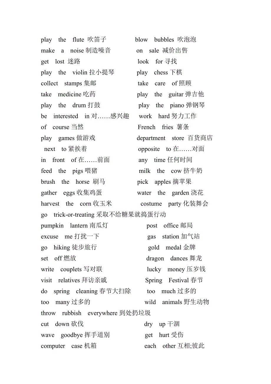 六年级英语复习：重点单词、短语、句子汇总.doc_第3页