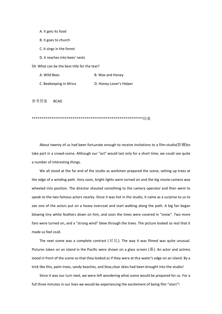 台儿庄2014高考英语短语总结、阅读理解训练（13）及答案.doc_第3页