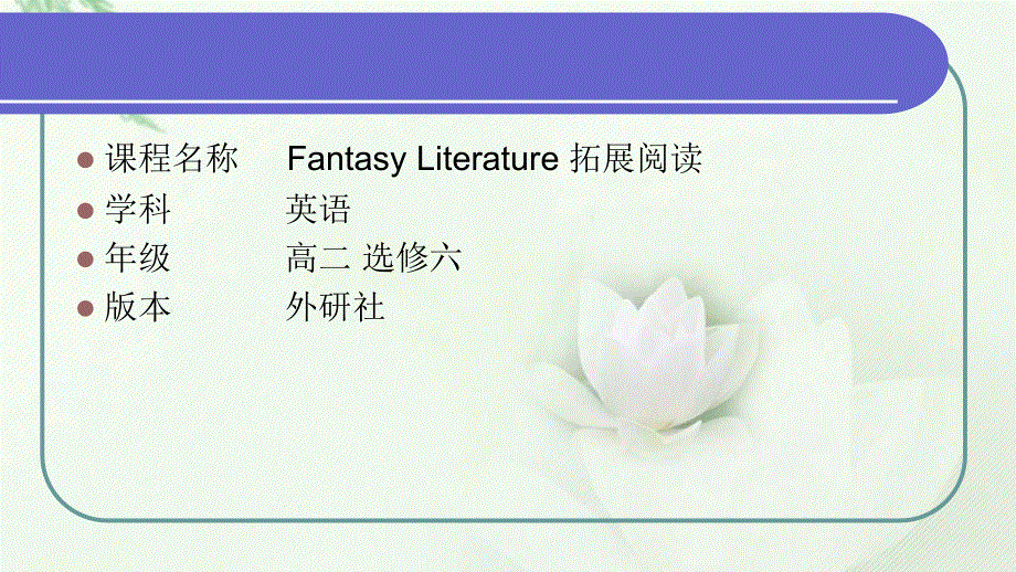 外研版高中英语Book 6 Module 2 Fantasy Literature Extensive Reading教学课件(共23张PPT).ppt_第2页