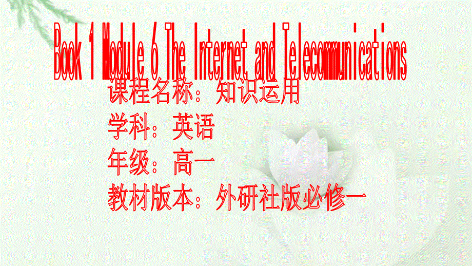 外研版高中英语Book 1 Module 6 The Internet and Telecommunicationslanguage use 公开课教学课件 (共38张PPT).ppt_第1页