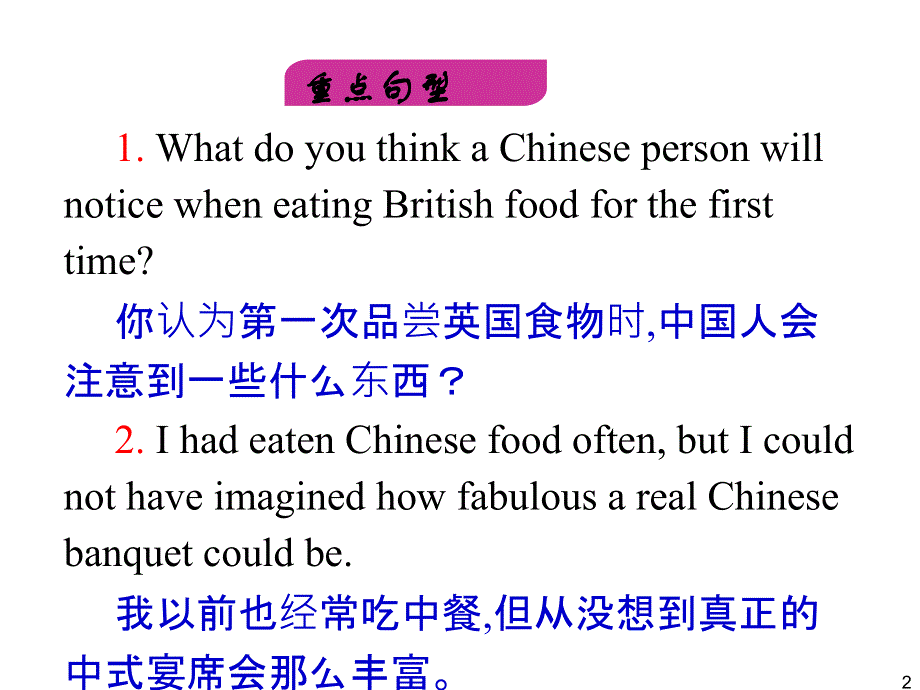 外研版高中英语一轮复习精品课件：选修8 M3 Foreign Food.ppt_第2页