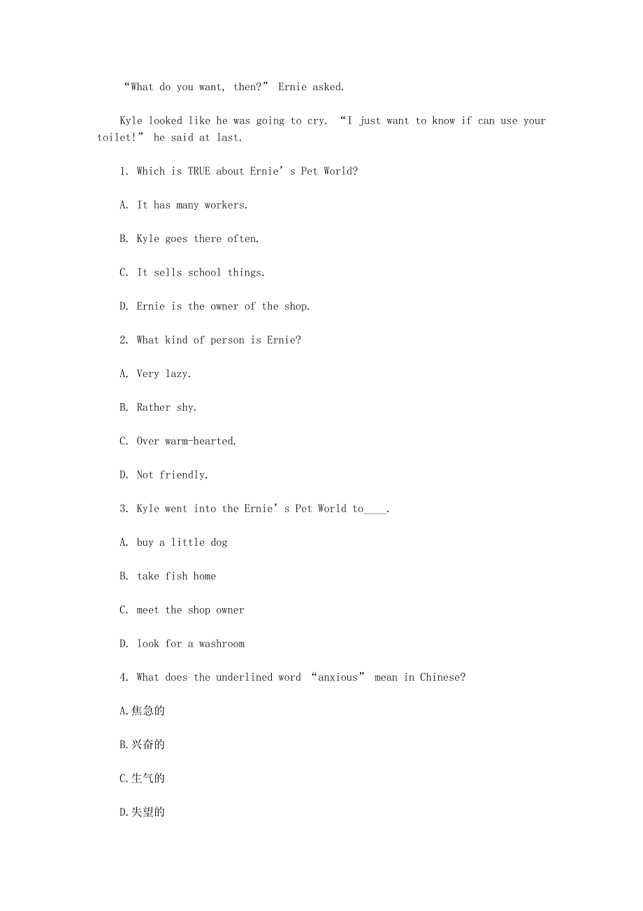 六年级英语 小升初每日一练（69）（无答案） 闽教版.doc_第3页