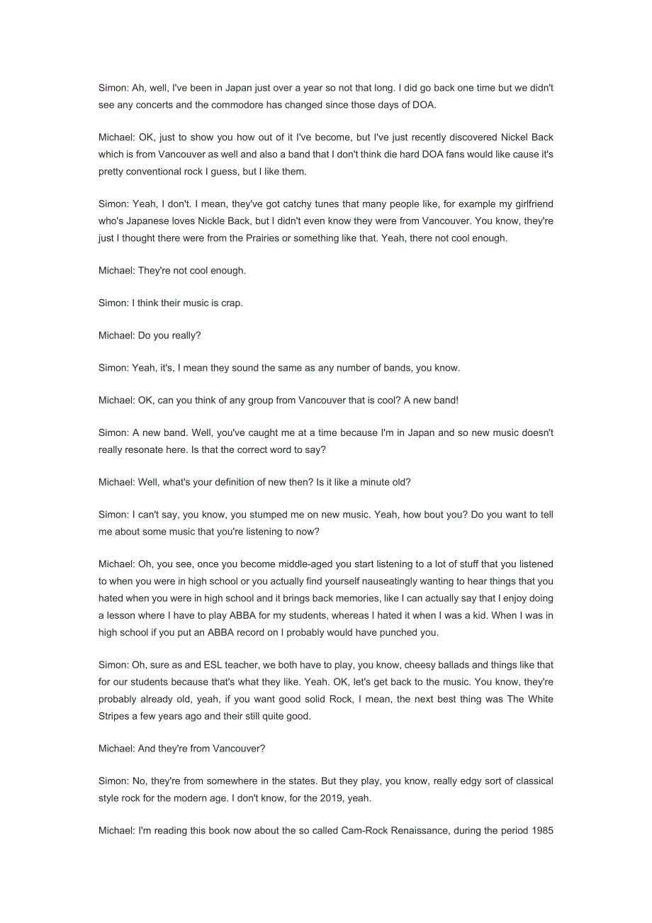 原版英语口语情景对话第0297集：讨论喜欢的音乐.doc_第2页