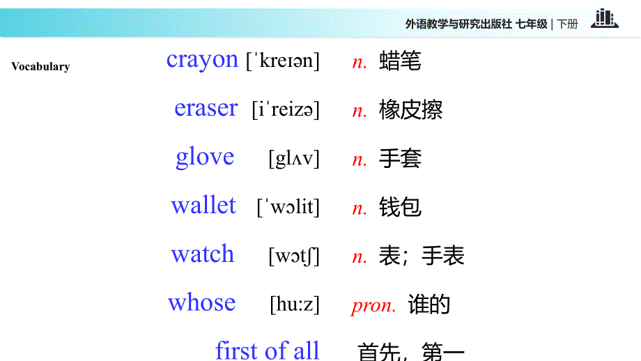 外研社七年级下册英语课件：Module 1 Unit 1 Whose bag is this.ppt_第2页