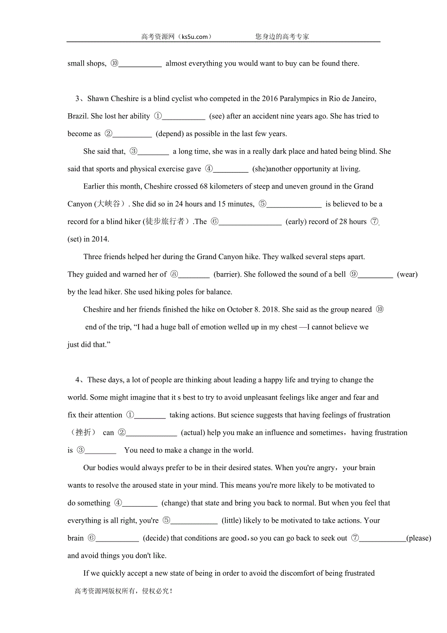 2020届高考英语二轮复习题型精准练：语法填空（2） WORD版含答案.doc_第2页