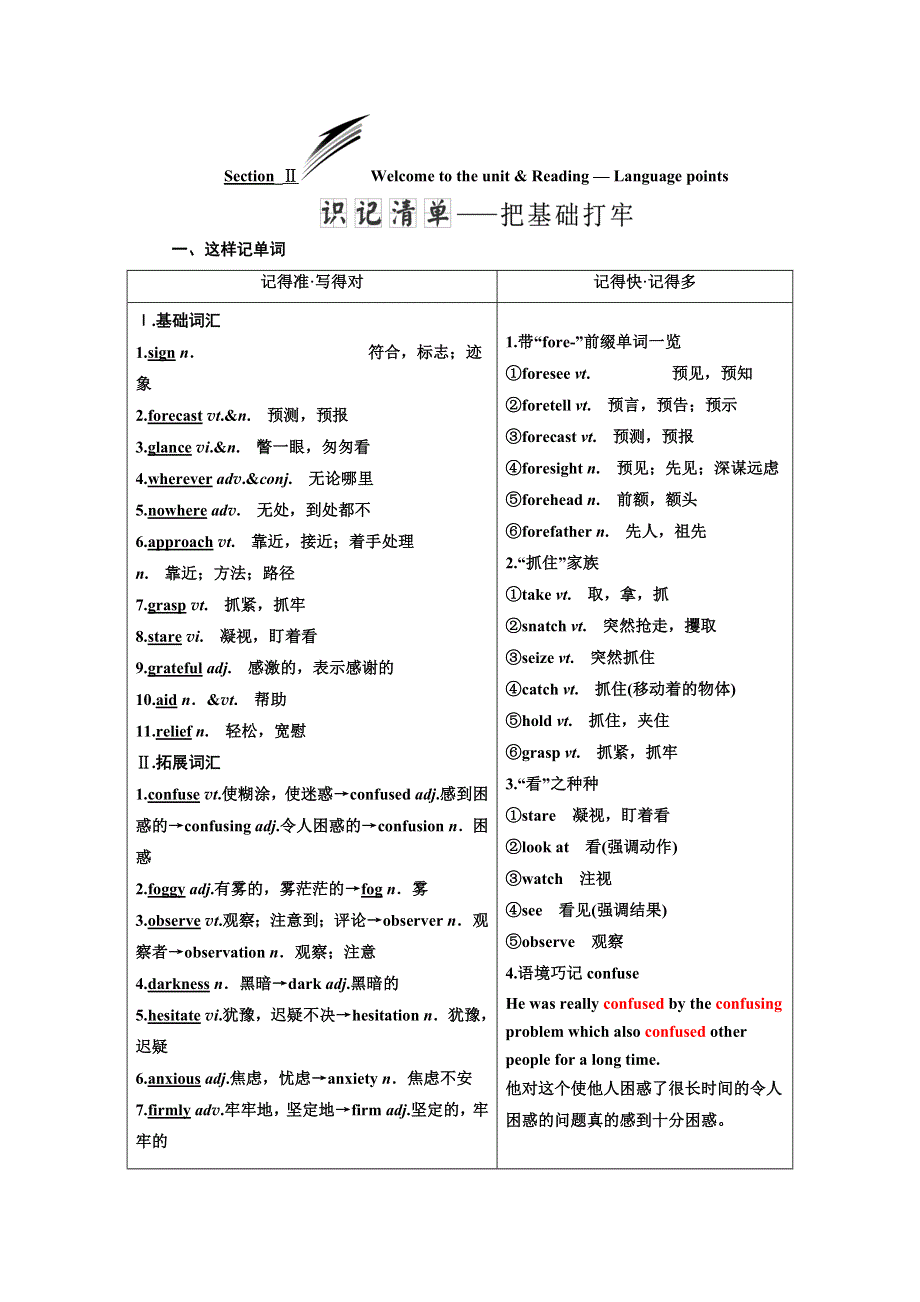 2019年英语新同步译林必修三（江苏专用）讲义：UNIT 1 SECTION Ⅱ WELCOME TO THE UNIT .doc_第1页