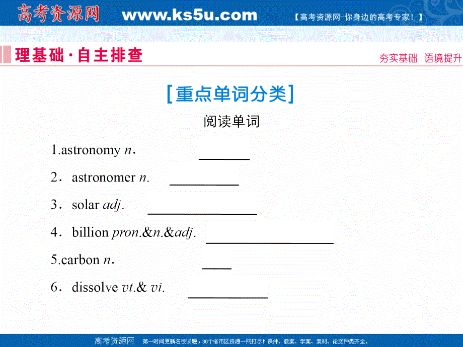 2020届高考艺考英语复习课件：必修三UNIT 4　ASTRONOMY：THE SCIENCE OF THE STARS .ppt_第2页