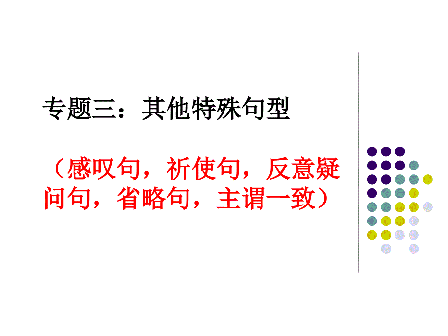 天津市武清区杨村第四中学2013届高考英语一轮复习语法专题三：其他特殊句型.ppt_第1页
