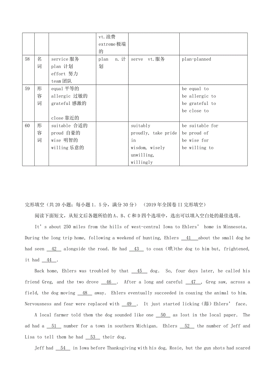 2020年高三英语开学大串讲 完形填空专题精练.docx_第3页