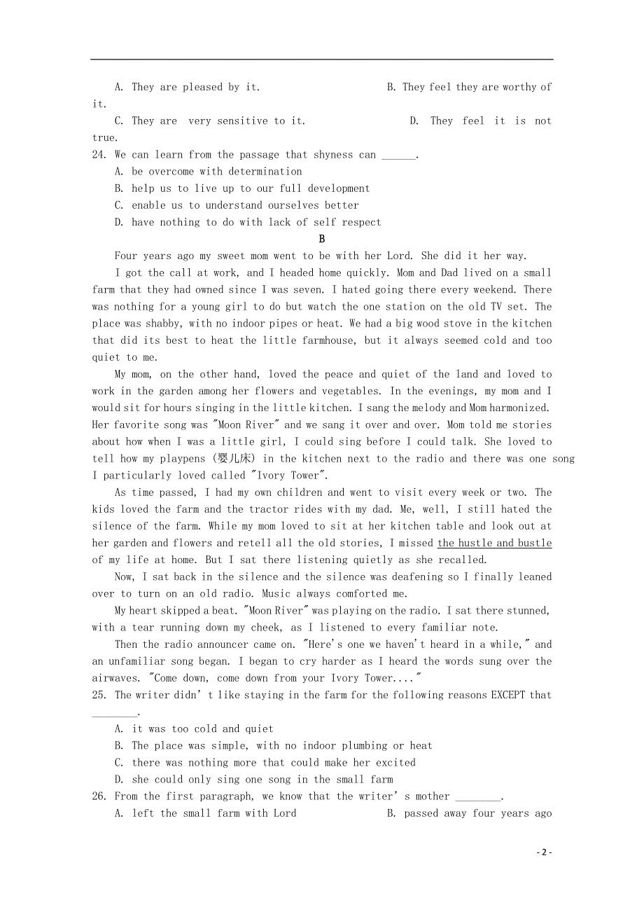 吉林省实验中学2016届高三英语上学期第三次模拟考试试题.docx_第2页