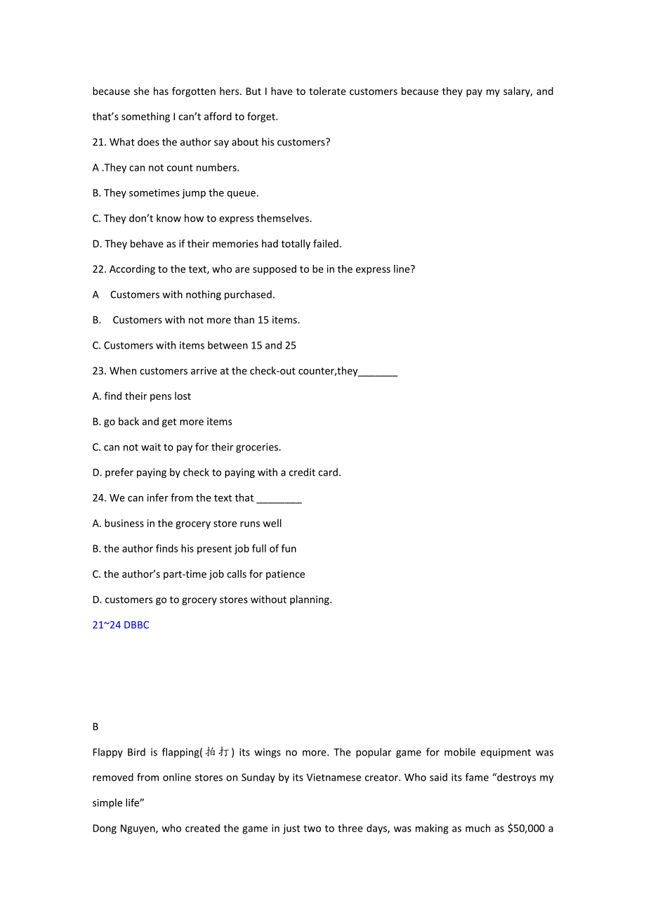 兰州市2016高考英语二轮阅读理解学生选练（12）及答案.doc_第3页