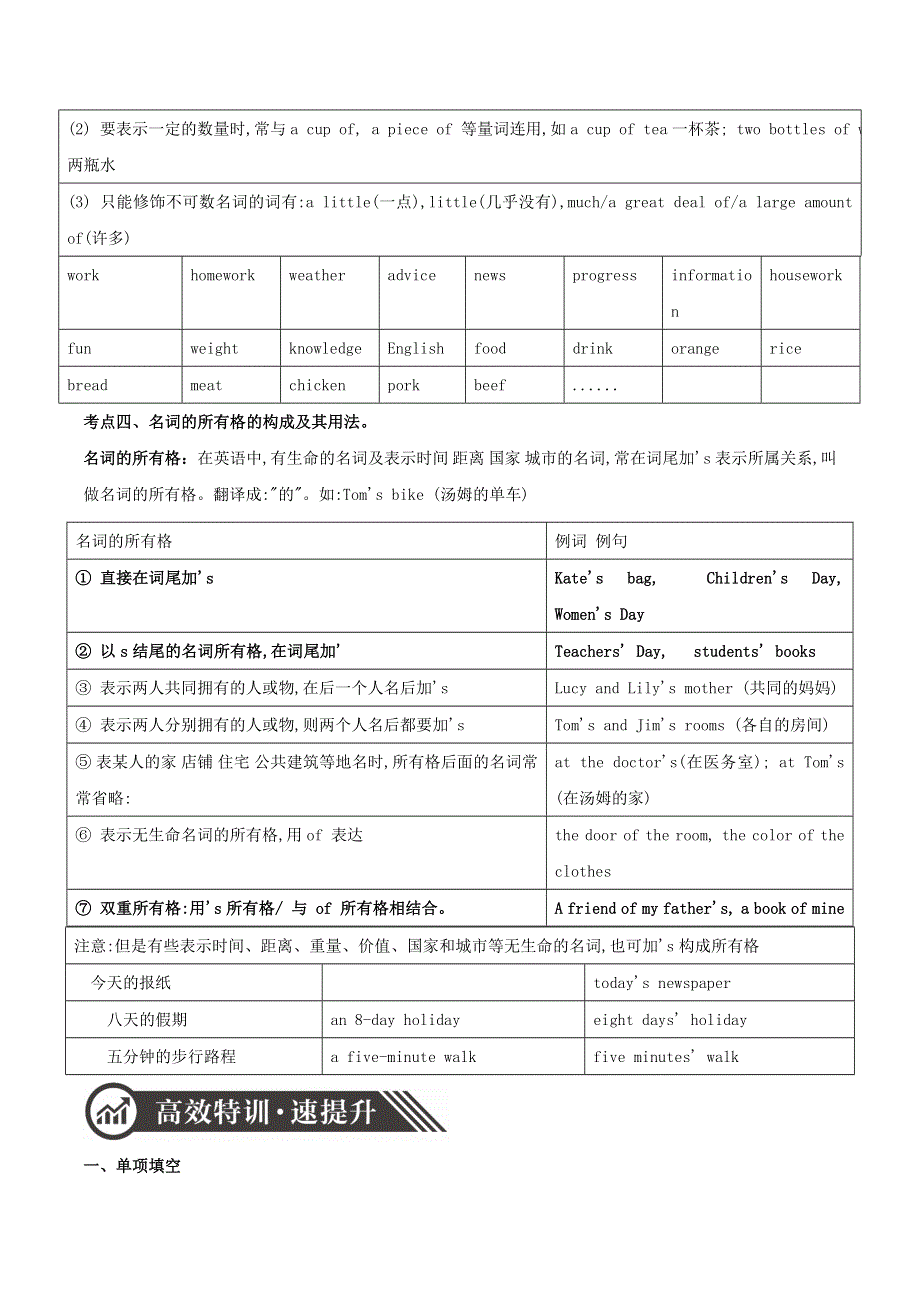 2020年中考英语语法语法高频考点提升训练专题1名词.doc_第2页