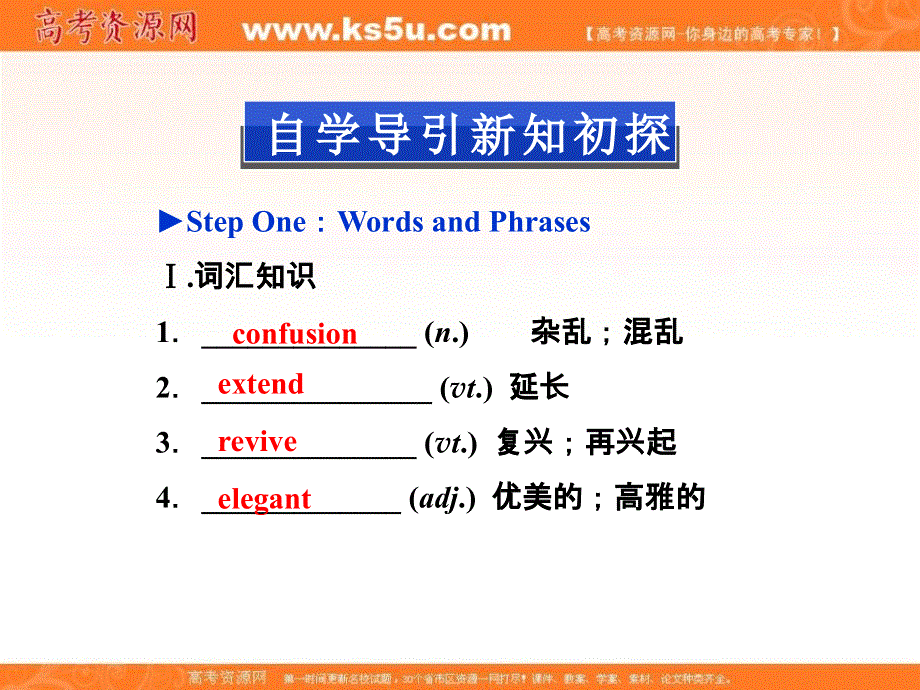 导与练2014年高二英语同步教学资源库： MODULE4 SECTIONⅠ（外研版必修5）.ppt_第2页