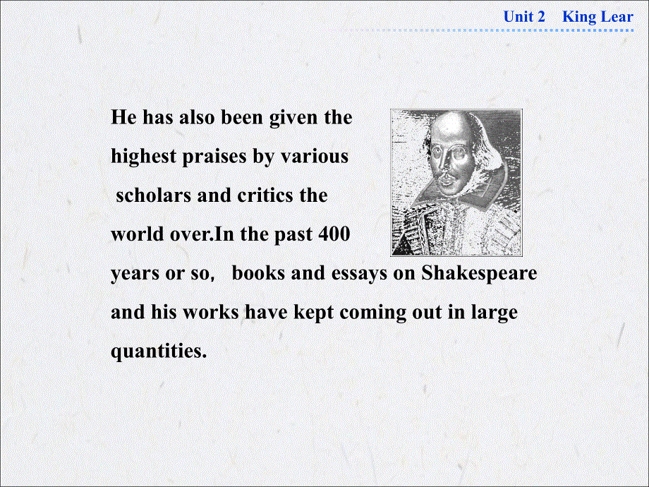导与练2014年高二英语同步教学备课资源：UNIT 2　KING LEAR（新人教版选修10）.ppt_第3页