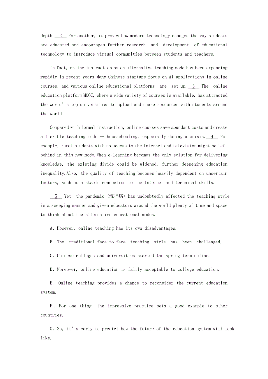 2023高考英语二轮复习阅读七选五解题技巧演练题专题5阅读七选五总分总类专项练习202303041237.docx_第3页