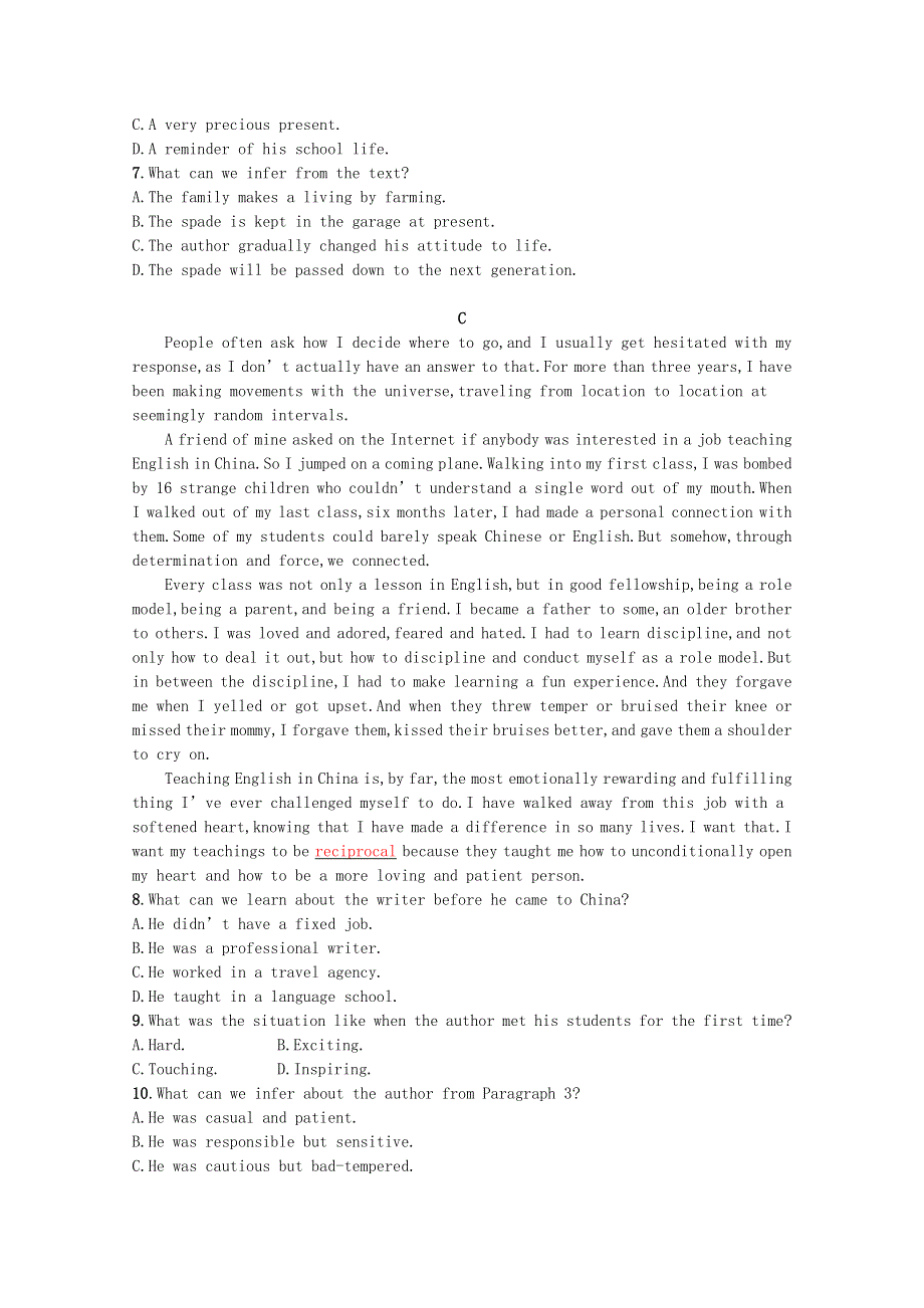 2023高考英语统考一轮复习训练模块三Unit2阅读理解题组_练速度含解析牛津译林版202303181227.docx_第3页