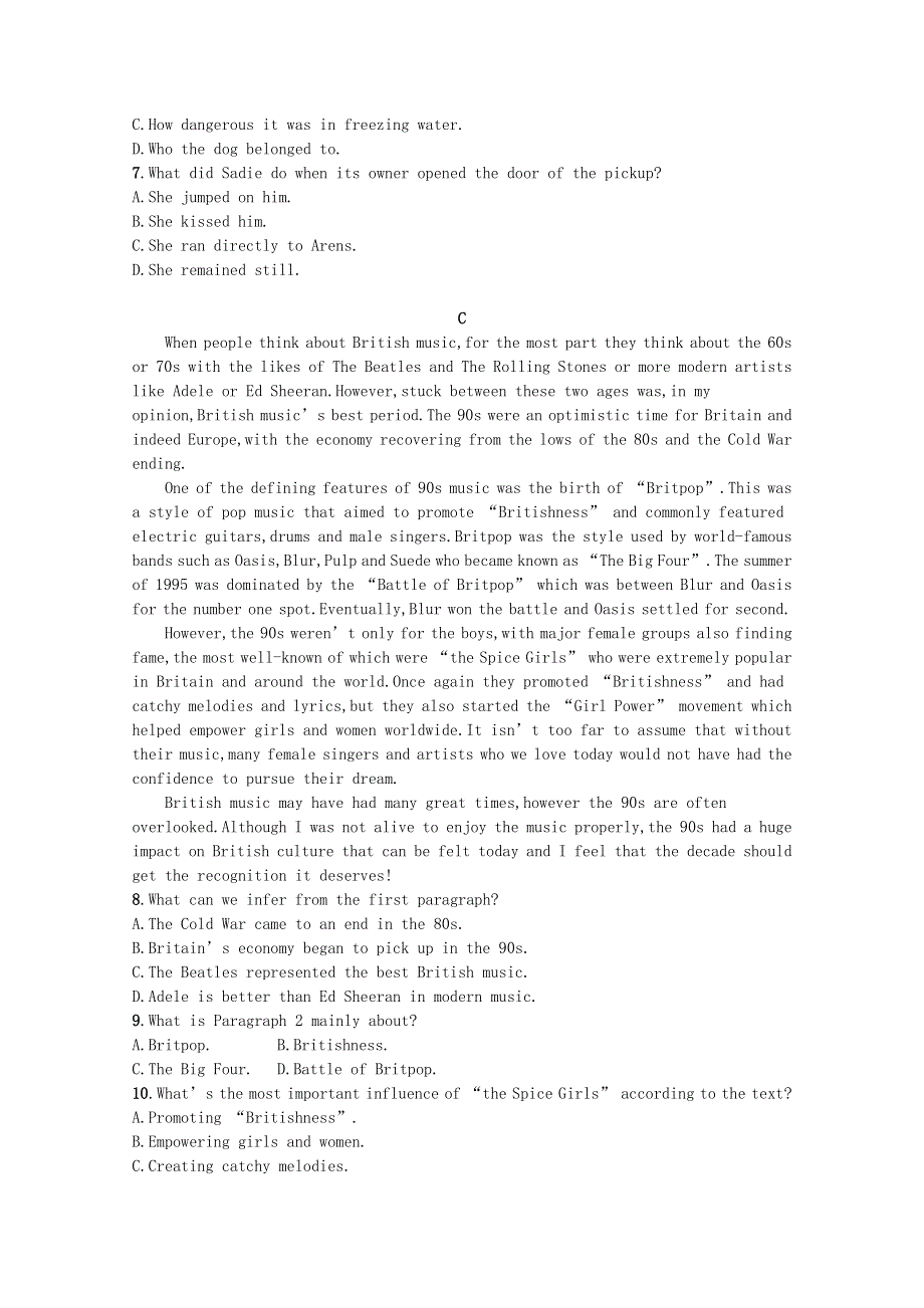 2023高考英语统考一轮复习训练模块三Unit1阅读理解题组_练速度含解析牛津译林版202303181224.docx_第3页