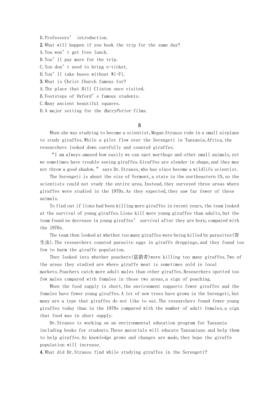 2023高考英语统考一轮复习训练模块五Unit3阅读理解题组_练速度含解析牛津译林版202303181248.docx_第2页