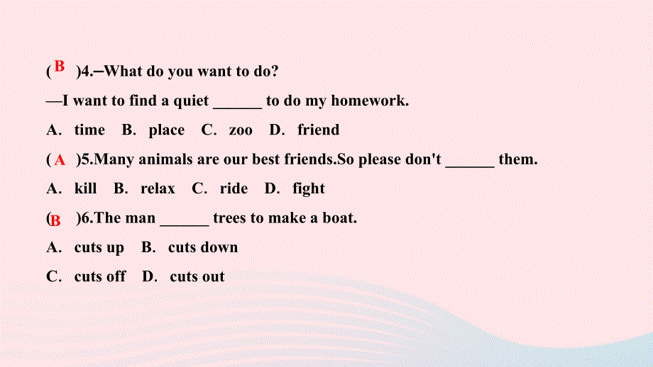 2024七年级英语下册 Unit 5 Why do you like pandas周周清5作业课件（新版）人教新目标版.ppt_第3页