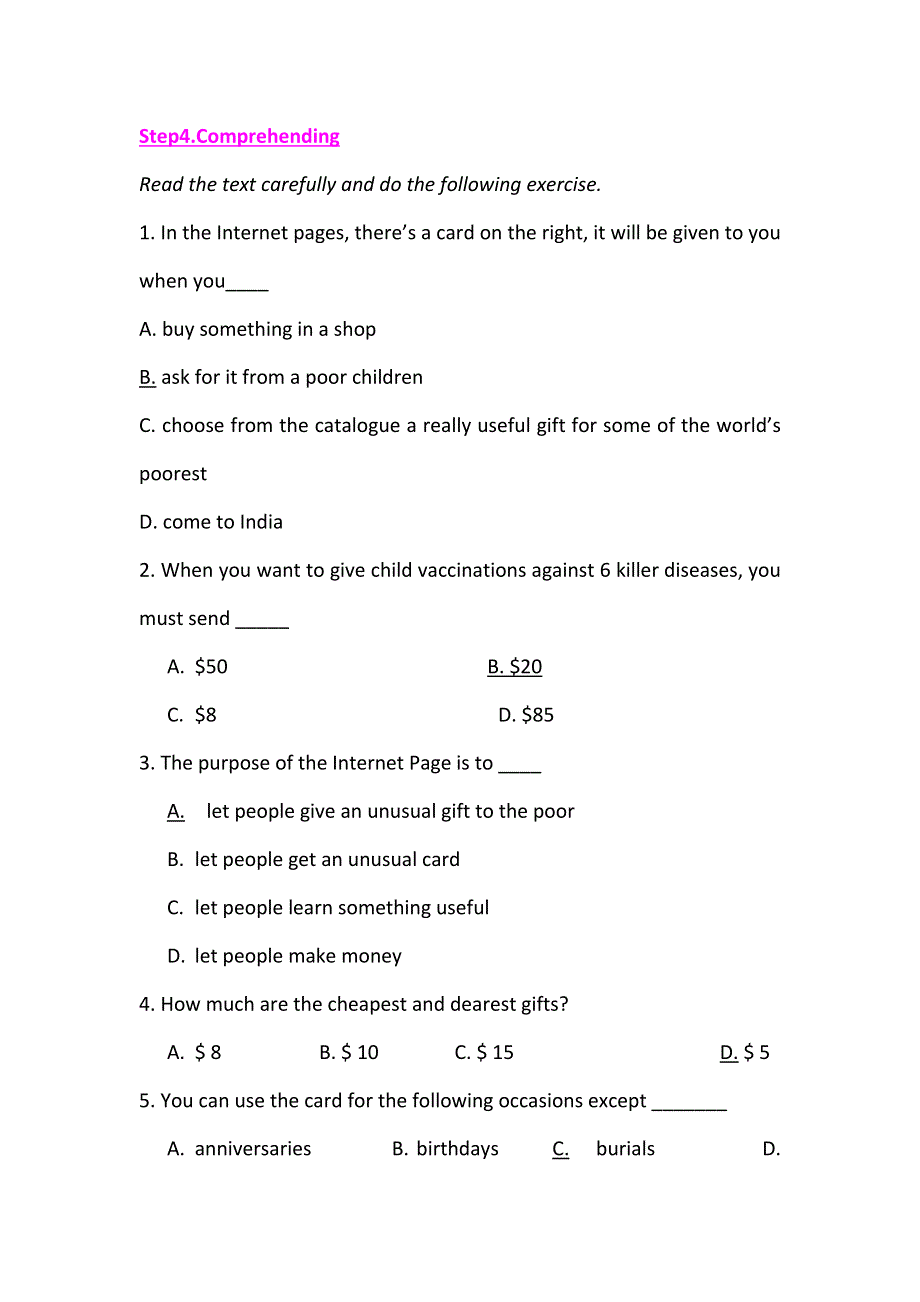 2019春人教新课标高二英语选修七教案：UNIT4 SHARING USING LANGUAGE .doc_第3页