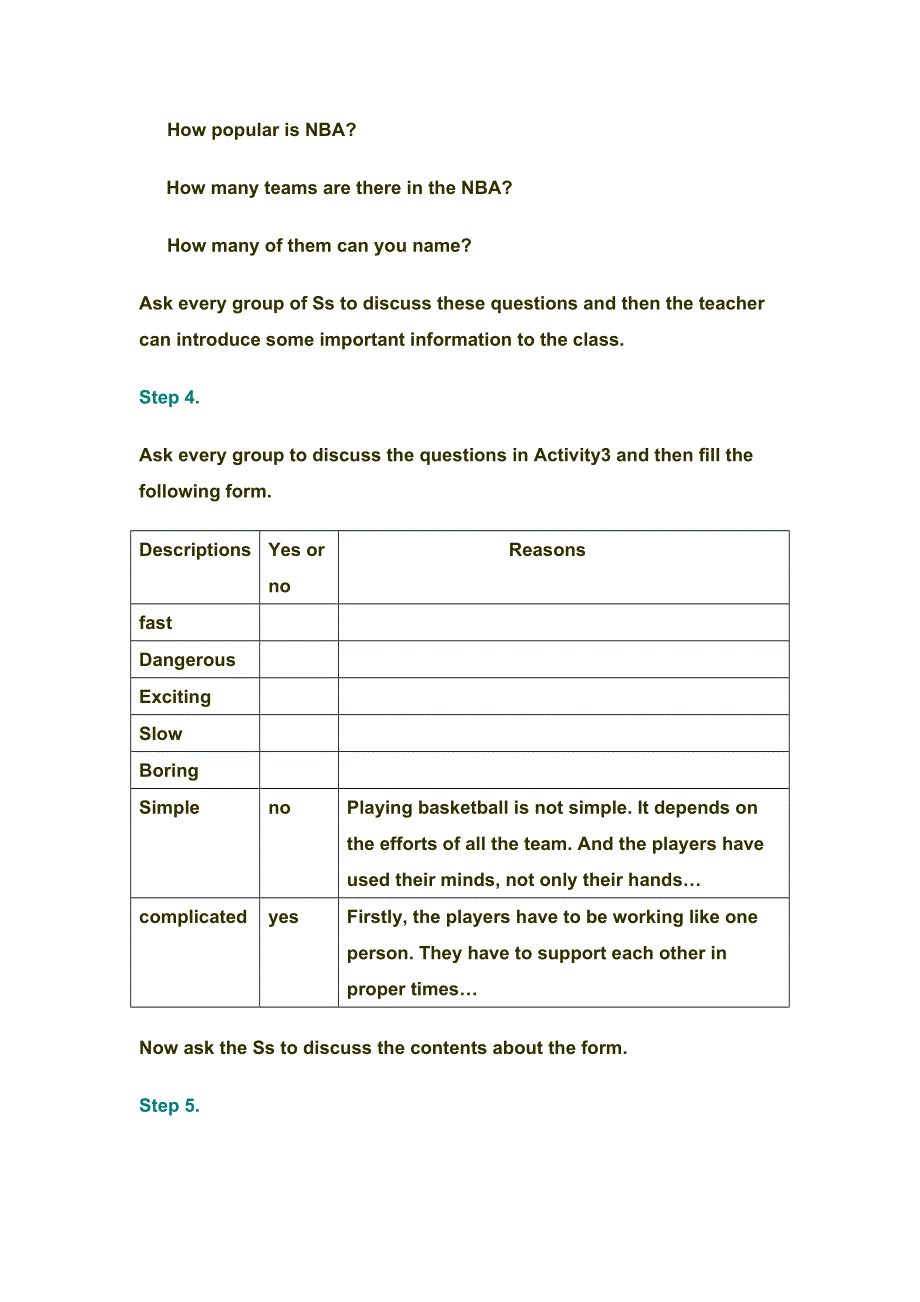 2019春外研版高二英语选修七教案：MODULE 1 BASKETBALL PERIOD ONE INTRODUCTION FUNCTION AND SPEAKING .doc_第2页