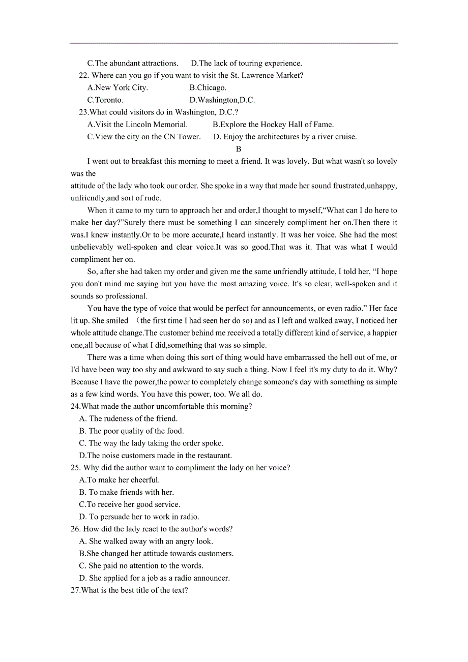 吉林省辽源第五中学校2020-2021学年高一下学期第一次月考英语试卷 WORD版含答案.doc_第3页